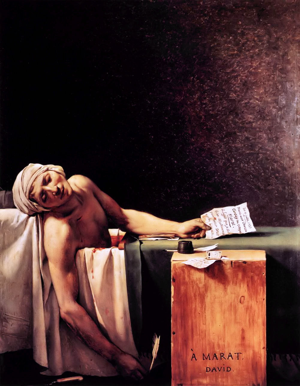 Jaques Louis David painting Death of Marat